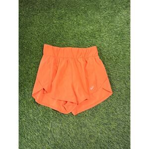 ASICS Women’s Running Shorts Size Small Orange Athletic Gym Built In Brief Liner